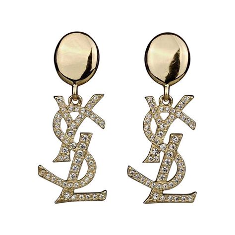 ysl rhinestone earrings|yves Saint Laurent hoop earrings.